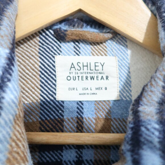 Ashley by 26 Flannel Shacket Jacket L Plaid Lined Outerwear Country Pockets - Picture 6 of 7